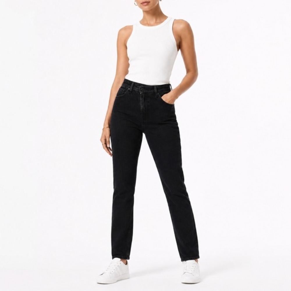 Abercrombie & Fitch 90s Slim Straight Ultra‎ High Rise Jeans 25S Criss Cross